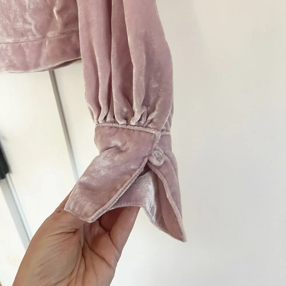 Free People Justina Velvet Lilac Top XS